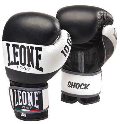 LEONE 1947, Shock Boxing Gloves, Unisex Adult, Black, 10 OZ, GN047