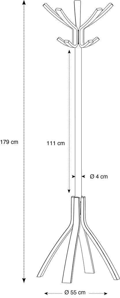 Alba Coat Stand, Light Wood, One Size, PMCAFEC