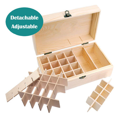 Gracelaza 36 Slots Wooden Essential Oil Organizer - Holds 5 10 15 ml Aromatherapy Bottles