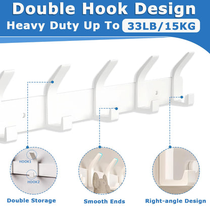QMAHA Coat Racks for Wall, Multipurpose Heavy Duty Coat Rack Wall Coat Hangers with Fittings Included
