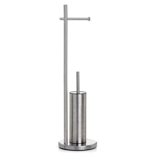 TATAY Standing Toilet Roll Holder | Stainless Steel Toilet Roll Stand with Weighted Base for Extra Stability | No-Drill | Durable and Elegant | 20.5 x