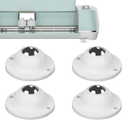 4pcs Mini Caster Wheels for Cricut Maker/Explore Air, Self Adhesive Roller Steel Swivel Transfer Bearings 360°Rotation Ball Casters Universal Sticky