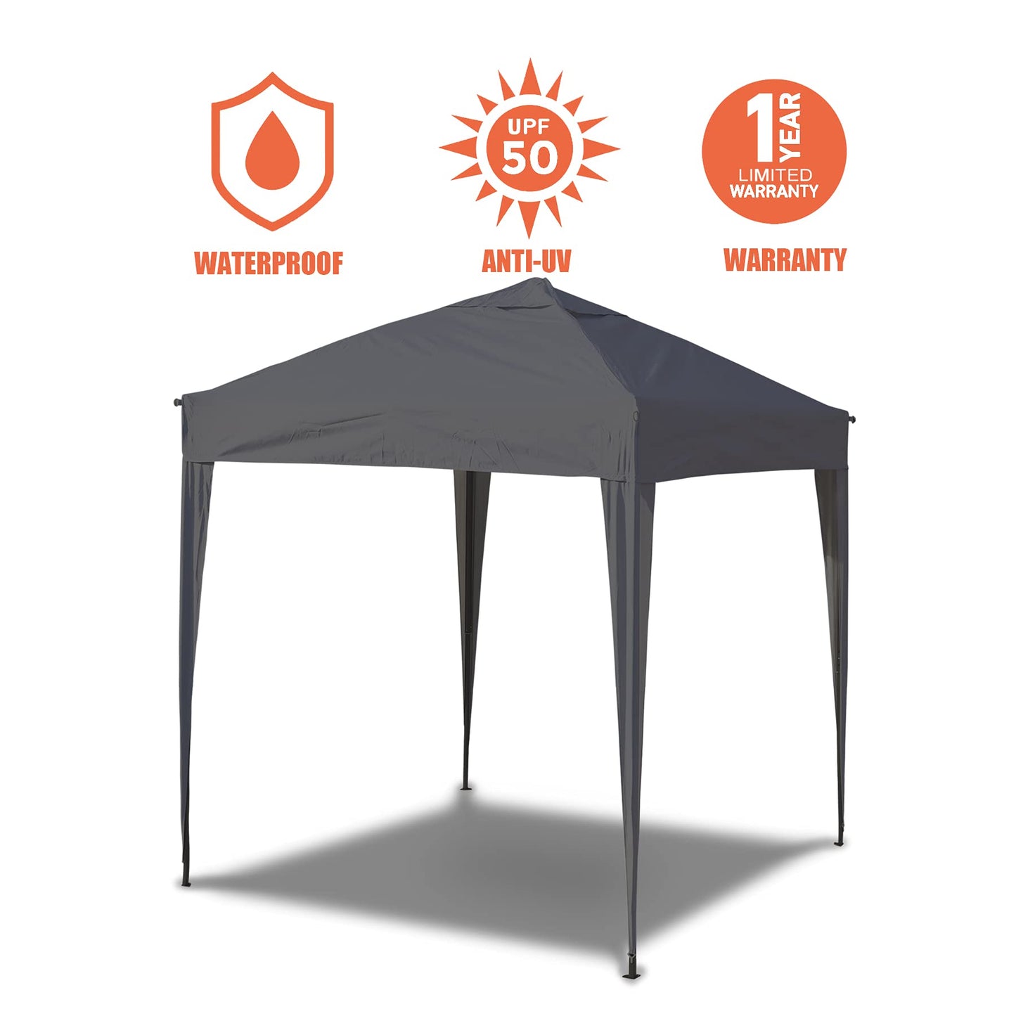 SANHENG Pop Up Gazebo, Pop Up Tent Heavy Duty, Fully Waterproof, All Weather Gazebo ideal for Outdoor Party Camping (3x3m no sides,Grey)