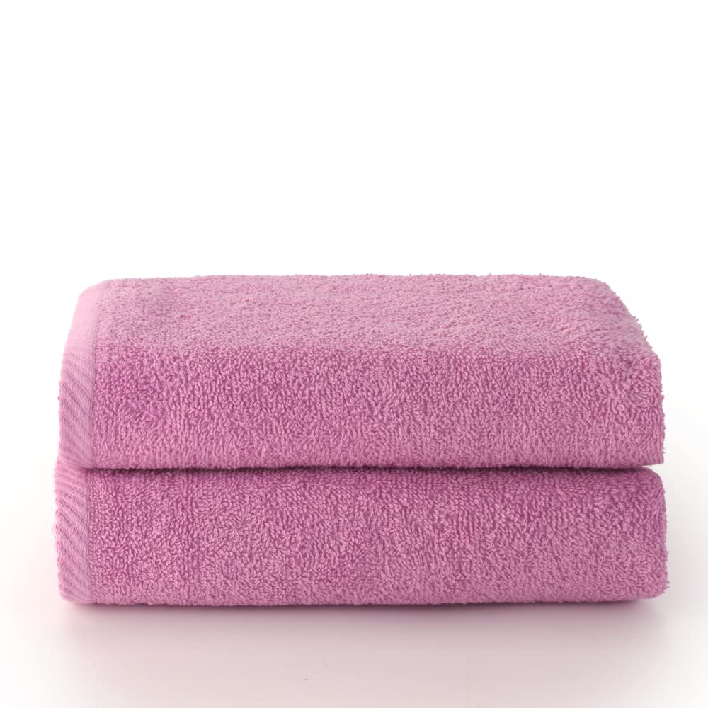 Top Towels - Plus - Large bath towels - Bath towels - 2 hand towels or sink- 50x100cm - 100% cotton - Mauve