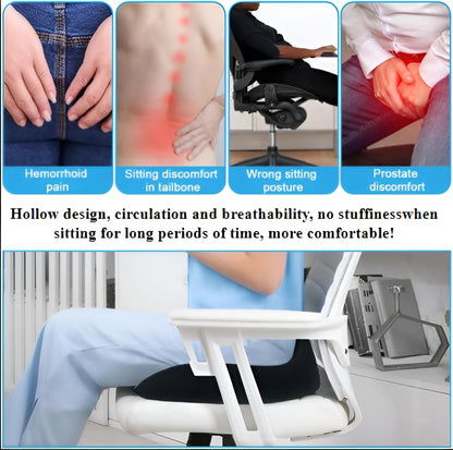 Accmuzzy Donut Cushion Orthopedic Memory Foam, Coccyx Seat Cushion for Tailbone, Sciatica & Hemorrhoid Pain Relief, Pressure Relief Pad for Office