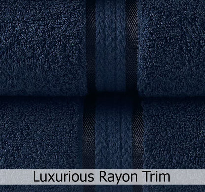 COTTON CRAFT - Ultra Soft 12 Pack Wash Cloth -30x30 - Night Sky- Pure Ringspun Cotton - Luxurious Rayon trim - Ideal for everyday use