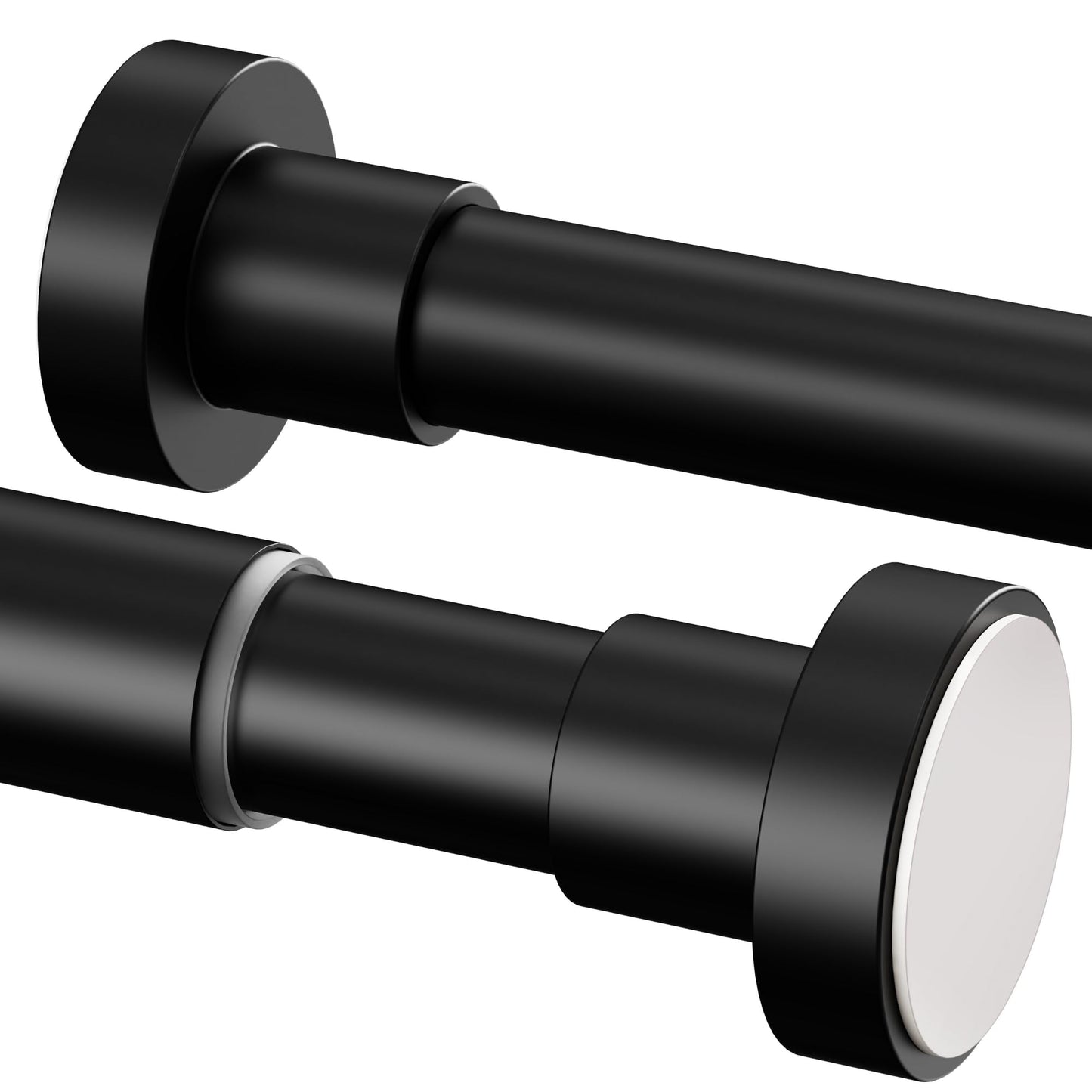 Curtain Rods Extendable, No Drilling Telescopic Pole 72-175CM, ?25mm, Adjustable Strong Tension Rod for Shower Bathroom Bedroom, Black