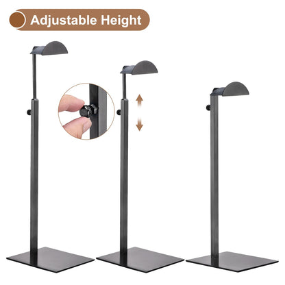 sourcing map Purse Display Stand Set 3 Pack Metal Adjustable Handbag Rack Single Hook Holder for Boutique Store - Black