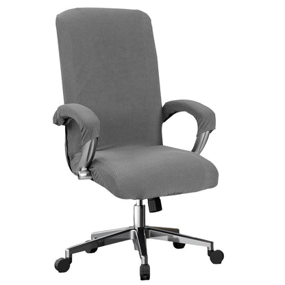 Daelesr Stretch Office Chair Covers, High Back Computer Seat Cover, Polar Fleece Chair Covers, Washable Full Wrap Elastic Chair Cover