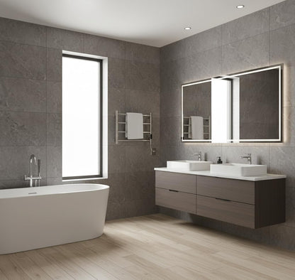Perugia Electric Stainless Steel Towel Rail H420mm W600mm Electric Bathroom Towel Radiator
