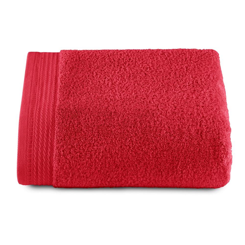 Top Towel - Set of 1 Shower Towel - Bath Towels - 100% Combed Cotton - 600 g/m2 - Measure 70 x 140 cm - Red