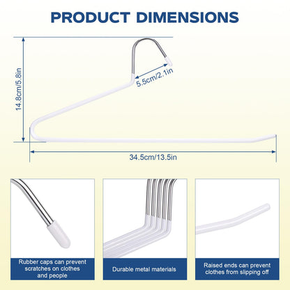 12 Pack Open-Ended Trouser Hanger, Metal Pants Hangers Space Saving Non-Slip Trouser Coat Hangers for Jeans, Slacks, Blanket, Skirt