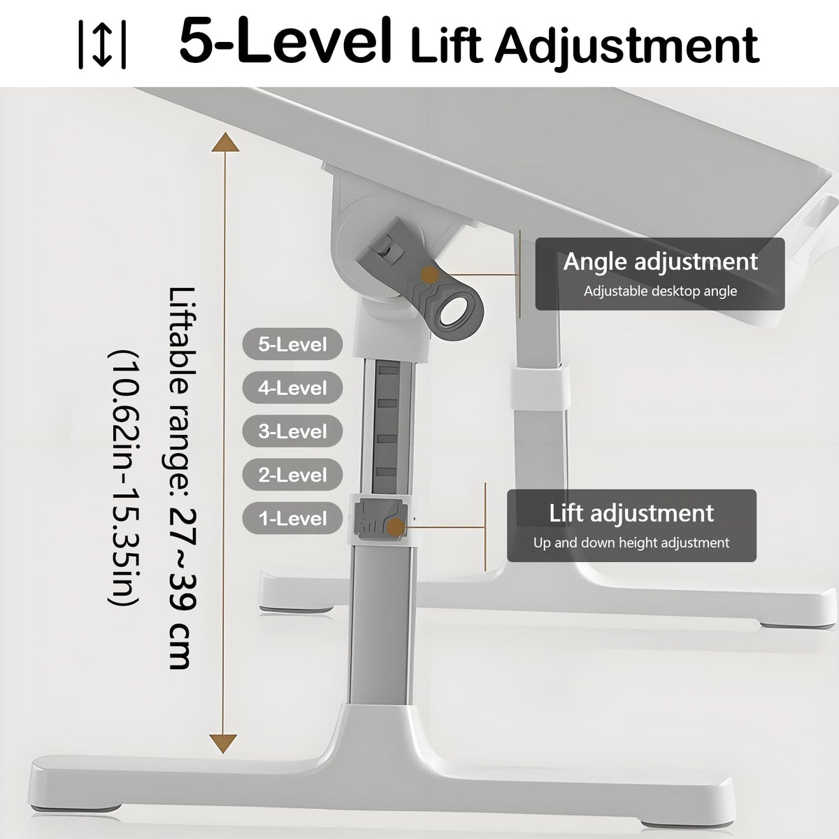 Laptop Table, Bed Tray Table Height-Adjustable Foldable Bedside Tables With Drawer Bookshelf Usb Desk Lamp And Fan Laptop Tables For Bed Sofa Couch