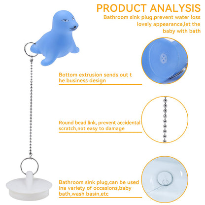 DBAILY 3Pcs Bath Plug with Stainless Ball 43-45mmmm,Rubber Floating Bath Tub Stopper Stopper Sink Plug Drain Stopper Universal with Long Chain for