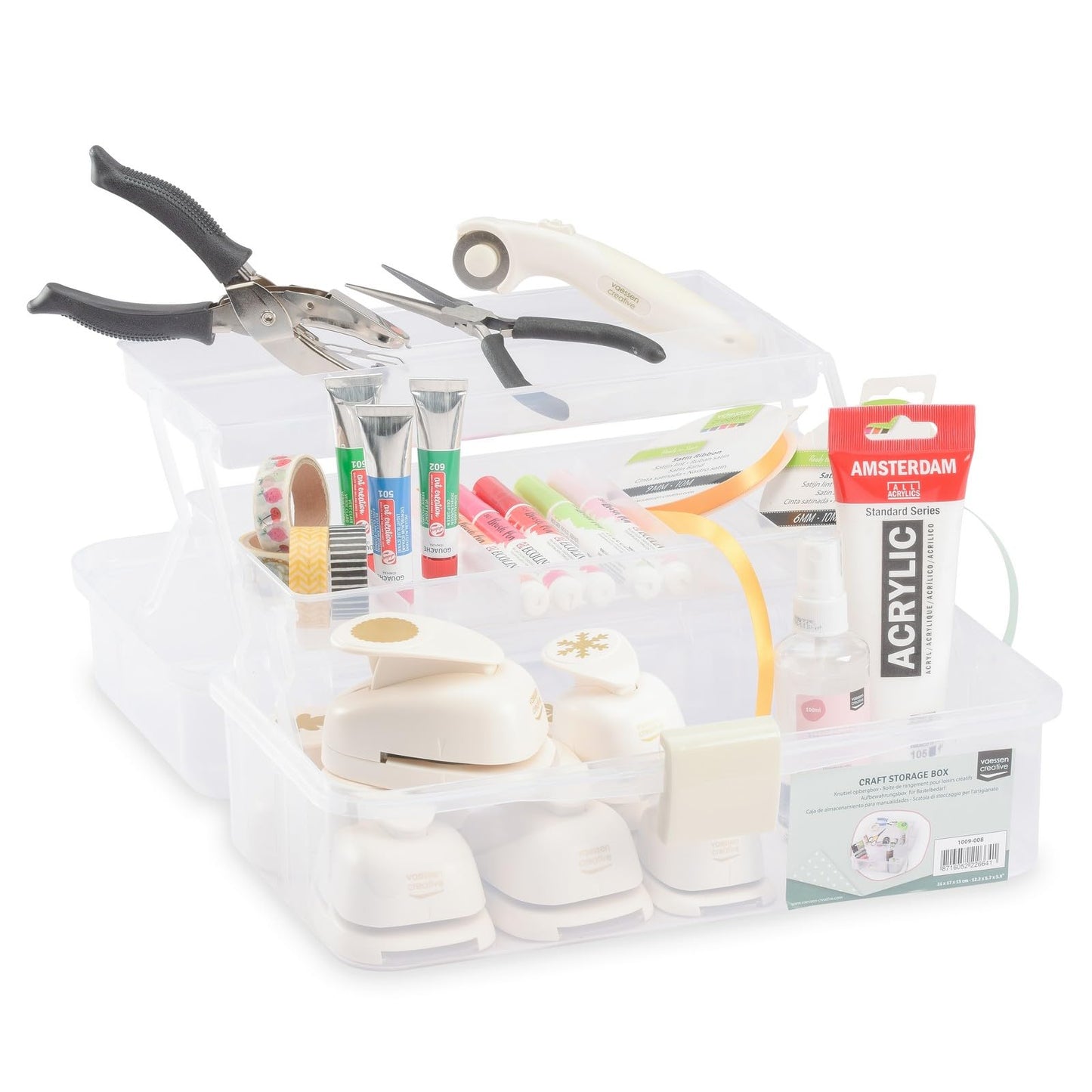 Vaessen Creative Tiered Storage Caddy for Scrapbook Embellishments, Jewellery Making Supplies, Bobbins, Sewing Accessories, Craft Tools and More