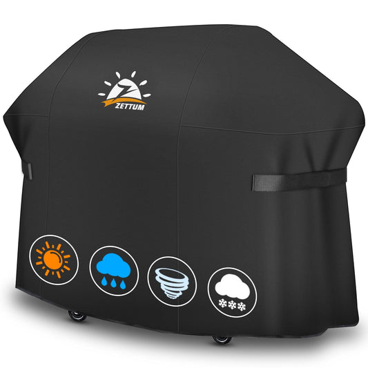 Zettum BBQ Covers 190 CM - 7109 Large Grill Barbecue Cover for Weber Summit 600 series Grill Heavy Duty & Waterproof, PU Coating Cover for Monument,