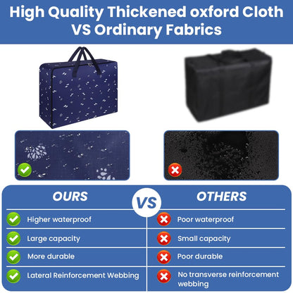 HOTUT 2 Pcs 105L Large Storage Bag,Extra Large Moving Bags Heavy Duty,with Zipper Handles,Strong Packing Boxes,with Strong Oxford Cloth,for Clothes