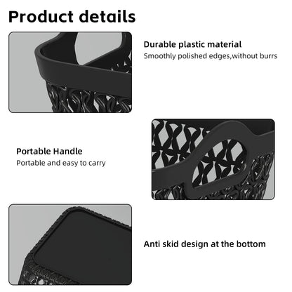 Yesdate Set of 12 Office Small Desk Storage Basket Set, Cupboard Storage Organiser Baskets, Mini Shallow Basket, Black