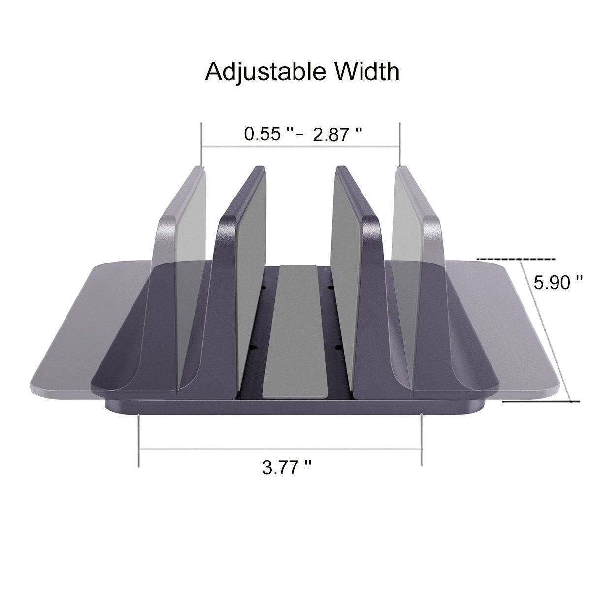 MOSISO Vertical Laptop Stand, Adjustable Aluminum Alloy Holder, Space Gray