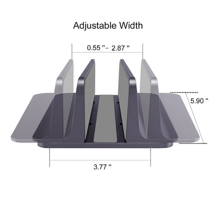 MOSISO Vertical Laptop Stand, Adjustable Aluminum Alloy Holder, Space Gray