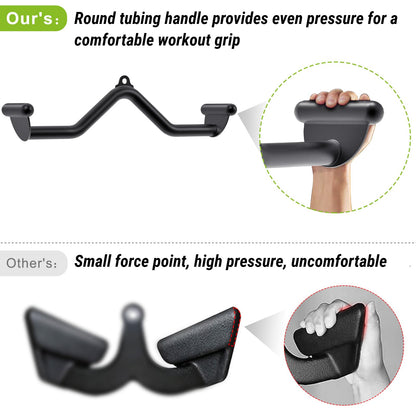 SELEWARE Multifunction-Grip LAT Pull Down Bars W/Heavy Duty Steel Tubing Structure Home Gym Workout Attachments Triceps Press Down Bar for Cable