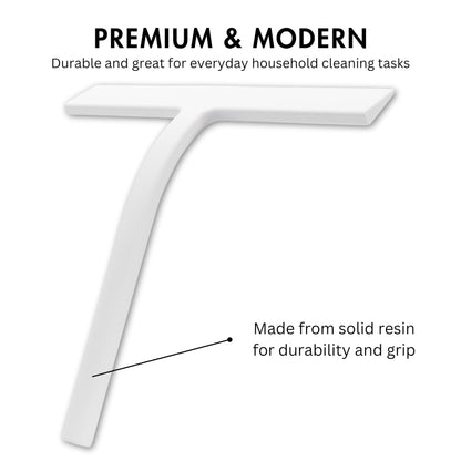 Yew Design 23 cm Squeegee Set with Over Wall Hanger, Suction Cup, and Hook, Glass Cleaning Squeegee for Shower Doors, Windows, Glass Doors, Bathrooms