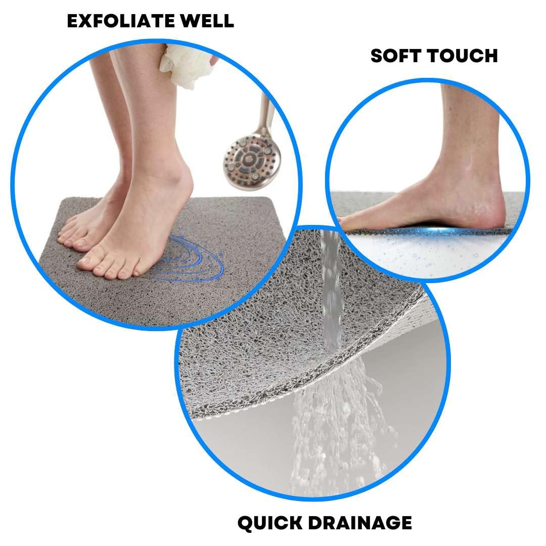 Nicoman Heart Shower Mat Non Slip Anti Mould, 40x60 cm Bath Mats for Inside Shower