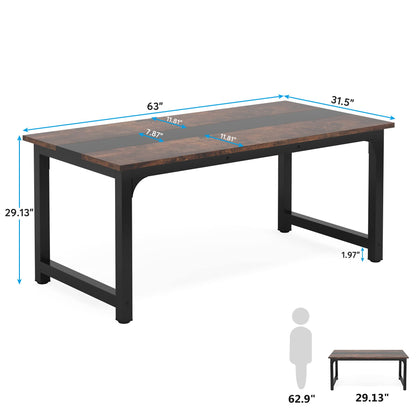 Tribesigns 63” Executive Desk, Large Office Computer Desk with Thicken Frame, Modern Simple Workstation Business Furniture for Home Office