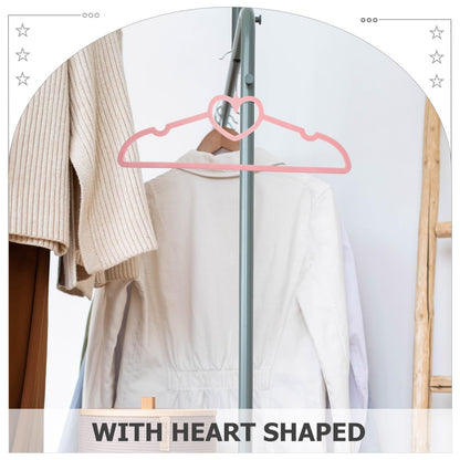 Mobestech Heart Shaped Clothes Hangers 10 Pack Plastic Coat Hangers with Swivel Hook Non Slip Hangers for Clothes Skirts Dresses Shirts and Pants for