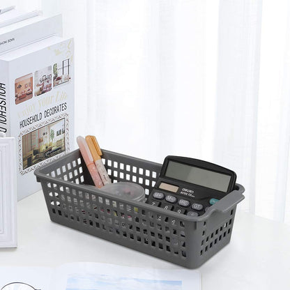 Yarebest 3-pack Small Plastic Storage Basket, Slim Organizer Baskets