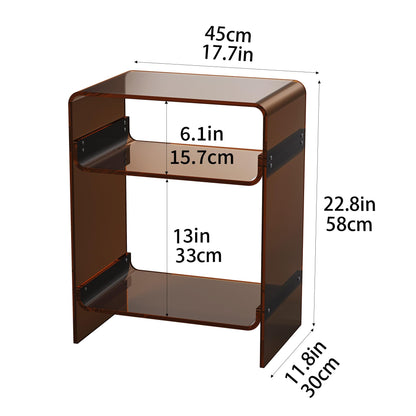 solaround Acrylic Side Table, 45 x 30 x 58 cm, Dark Brown