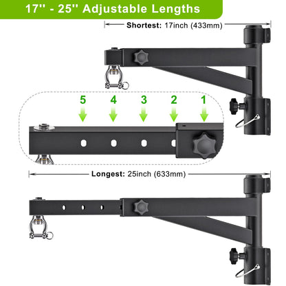 Kipika Heavy Bag Wall Mount - Rotatable Heavy-Duty Boxing Bag Bracket for Home Gym Indoor Use, Adjustable Length for Kickboxing, Muay Thai, and Speed