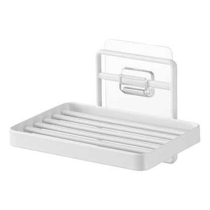 Yamazaki 4540 TOWER Film Hook Soap Tray, white, Polycarbonate/PET/Polyurethane, Minimalist, 12 x 8.5 x 7.8 cm