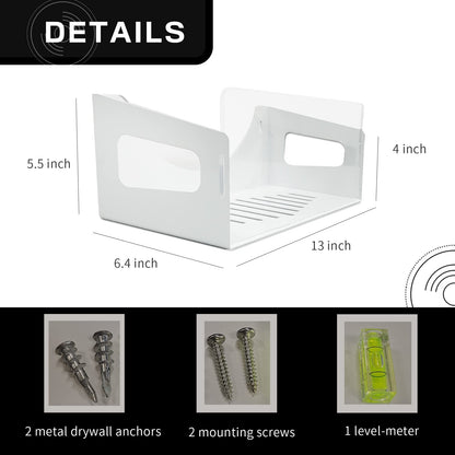 Arriart Vinyl Record Storage - Wall Mount Record Display Holder, Acrylic Vinyl Record Album Shelf, Fits 40 Albums, White