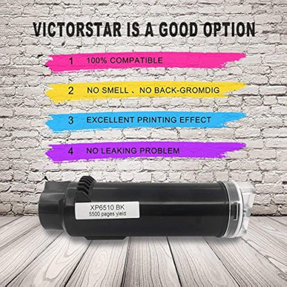 5 Packs Compatible Toner Cartridges 6510 6515【Extra High Yield】5500 Pages BK 4300 Pages C M Y for Xerox Phaser 6510n 6510dn 6510dni 6510dnm 6515n 6515dn 6515dni 6515dnm Printer - Packaging May Vary