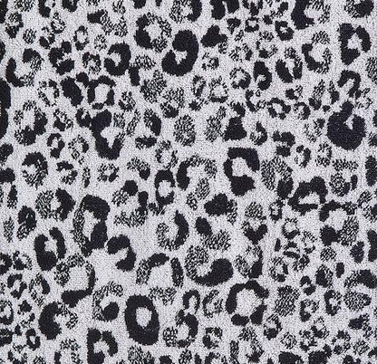 Fusion - Black Animal Print Bath Towel (70 x 130cm) - 100% Cotton - Cheetah/Leopard Paw Print - Safari Zoo Animal Towel