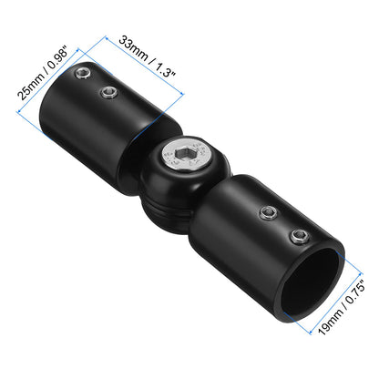 sourcing map 2pcs Corner Curtain Rod Connector, Hinged Elbow Connector Curtain Rod Corner Connector with Hex Wrench for 3/4 Inch OD Bay Window