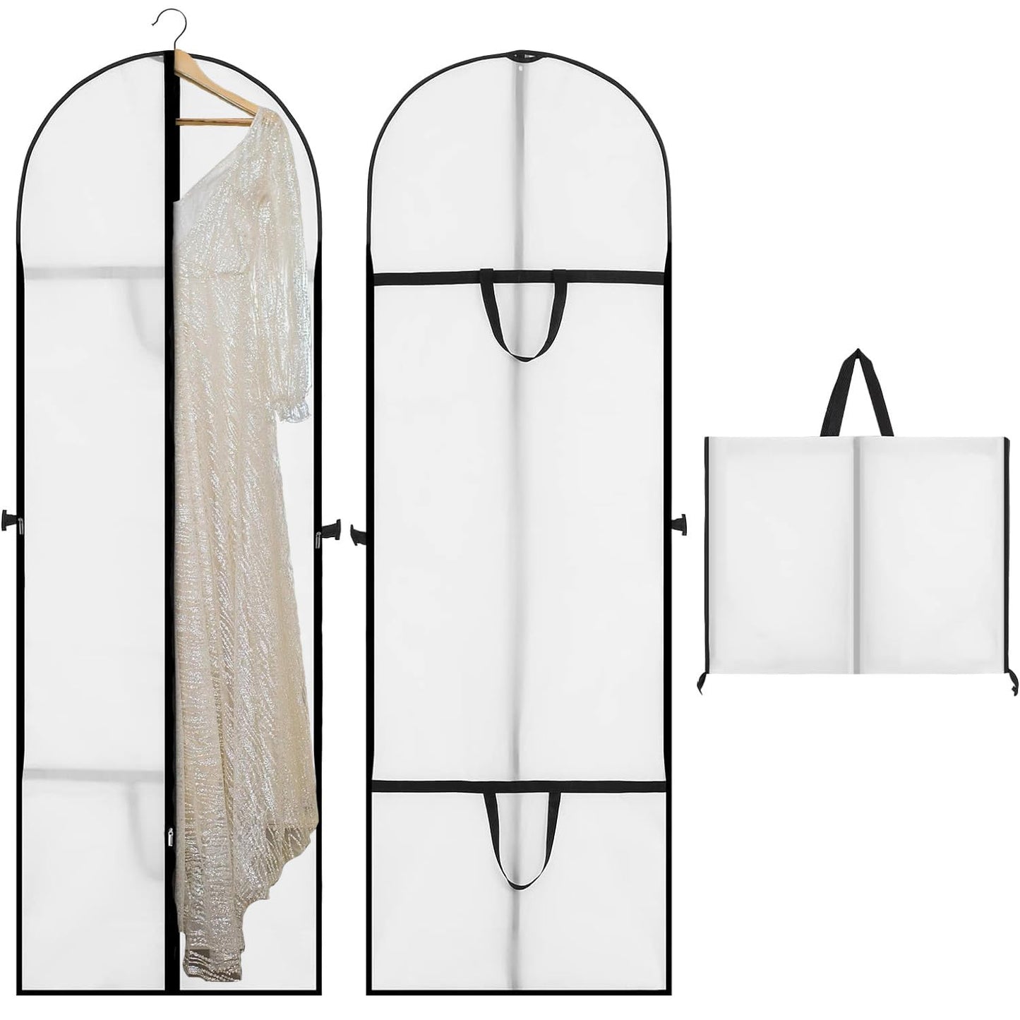 1 Pack Long Dress Covers Bag Dust Proof Clothes Covers Moth Proof Garment Bag Wedding Dress Bag Folding Long Coat Cover for Coat Gowns Dresses Shirts