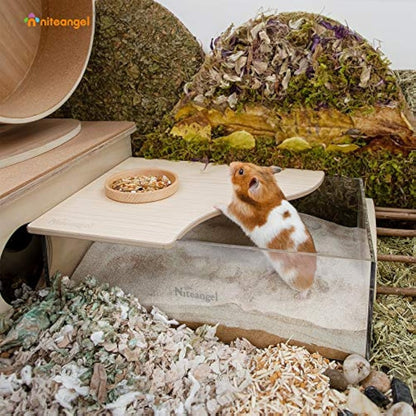 Niteangel Small Animal Sand-Bath Box - Acrylic Critter's Sand Bath Shower Room & Digging Sand Container for Hamsters Mice Lemming Gerbils or Other Small Pets