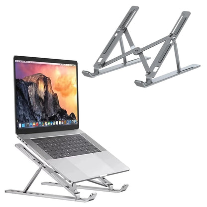 Roe Tenpo Laptop Stand For Desk, 6 Levels Height Adjustable Laptop Riser For Desk, Foldable & Portable, Compatible with MacBook Air/Pro, HP, ASUS