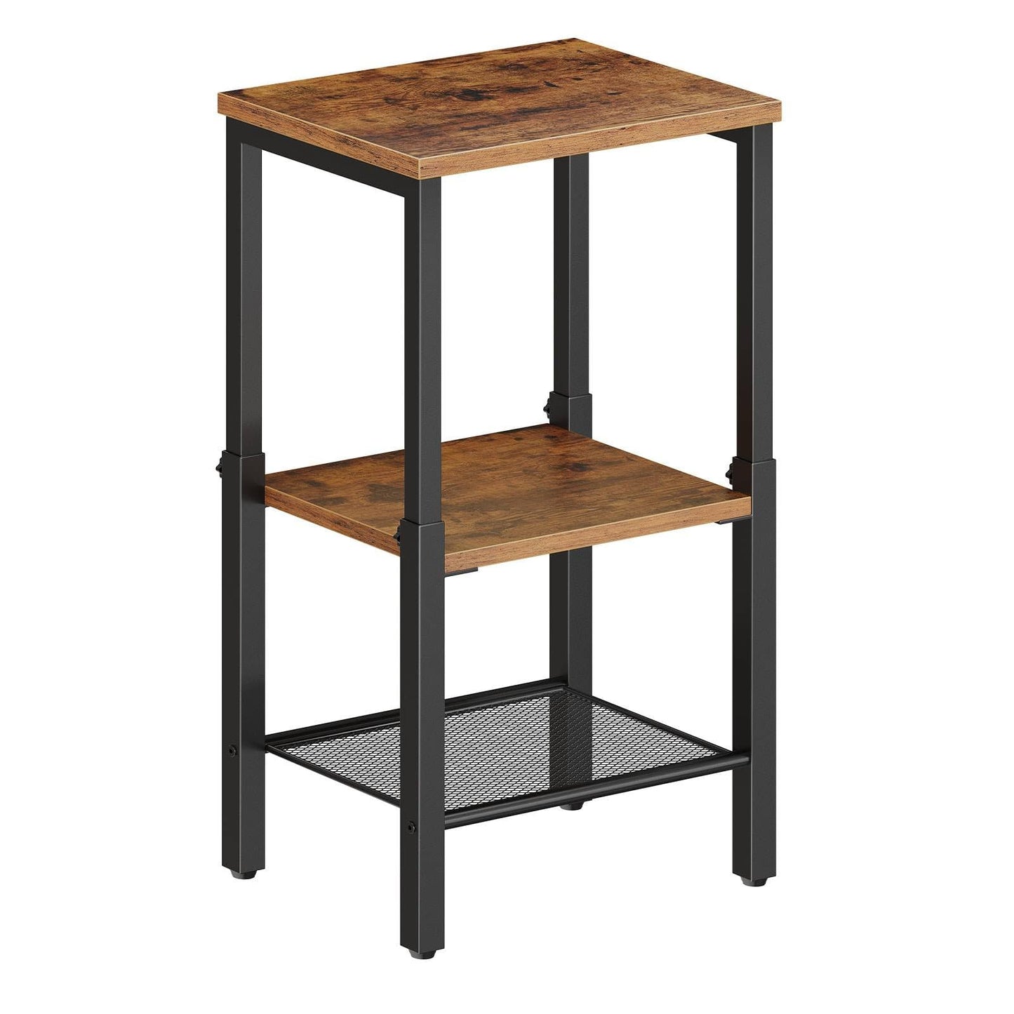 HOOBRO Tall Side Table, Adjustable Heigh Narrow Bedside Table, 3-Tier Small Hallway Table Telephone Table, Small Coffee Table for Hallway