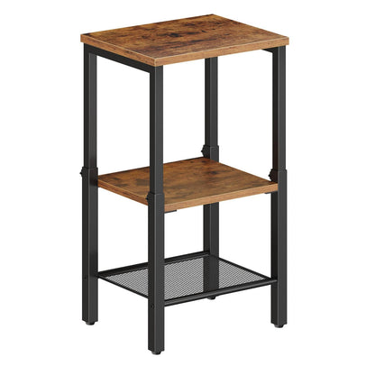 HOOBRO Tall Side Table, Adjustable Heigh Narrow Bedside Table, 3-Tier Small Hallway Table Telephone Table, Small Coffee Table for Hallway