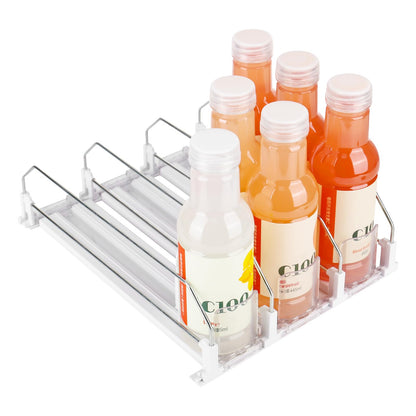 XTDMJ Automatic Can Dispenser for Fridge, Upgraded Self-Pushing Drinks Organizer Holds 12 Cans, 3 Rows, 31x25 cm