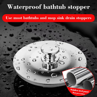 Stainless Steel Bath Plug for 40-45mm Holes, Universal Sink Stopper for Kitchen and Bathtub, Anti-Leak Design with Secure Fit