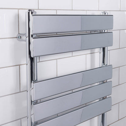 Warmehaus Flat Panel Heated Towel Rail Bathroom Radiator Chrome 1200x500mm