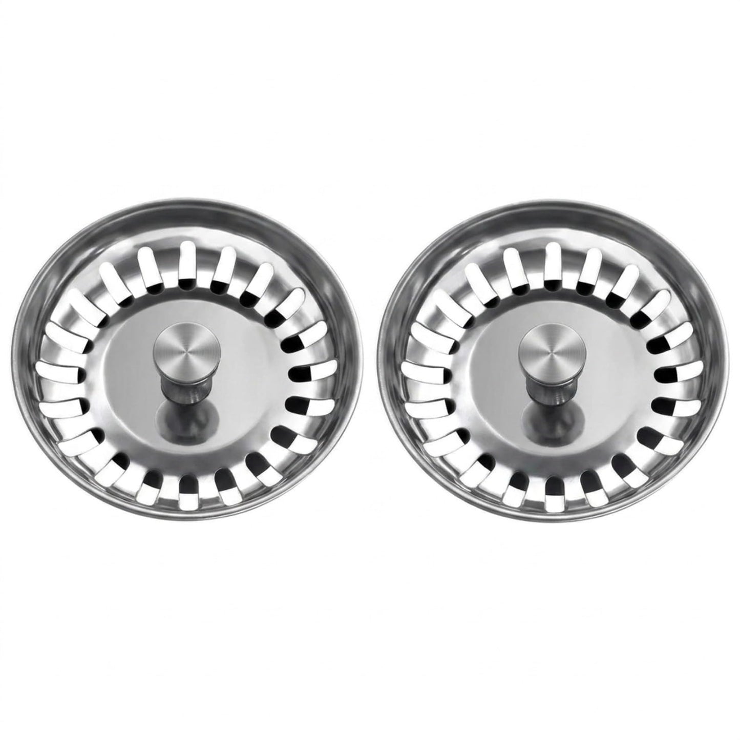 78mm Universal Stainless Steel Kitchen Sink Strainer and Stopper, 2 in 1 Anti Clog Rust Resistant Replacement Sink Plug for Kitchen Bathroom Laundry