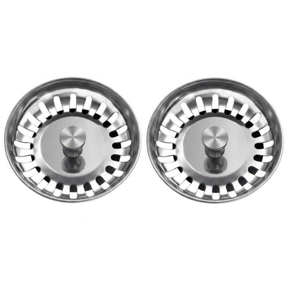 78mm Universal Stainless Steel Kitchen Sink Strainer and Stopper, 2 in 1 Anti Clog Rust Resistant Replacement Sink Plug for Kitchen Bathroom Laundry