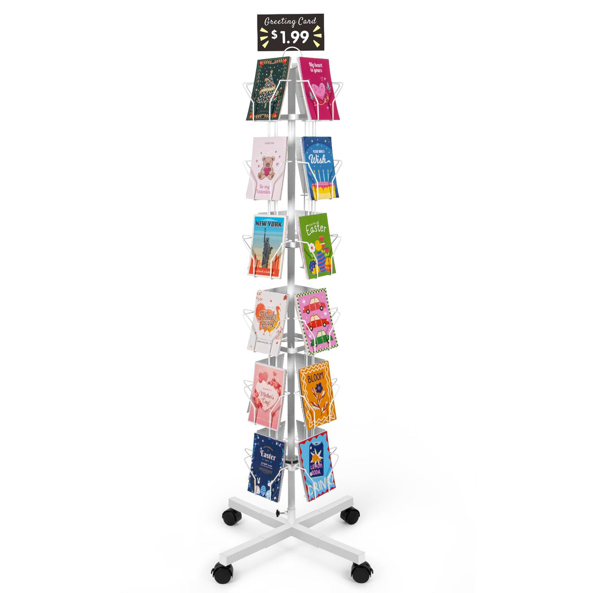 ANBOXIT Greeting Card Display Stand Rotating Rack Holder
