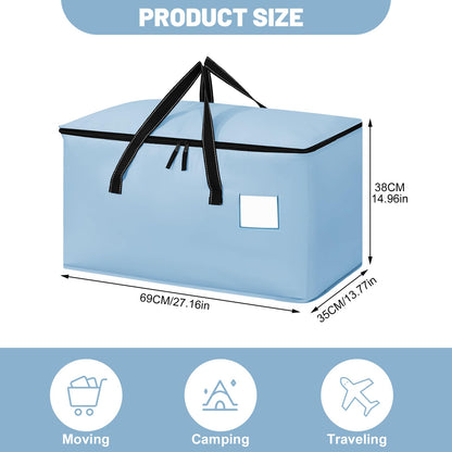Dntorx 4 Pack 90L Moving Bags,Waterproof Moving Boxes with Zips,Light Blue