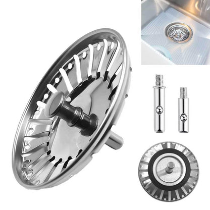 1 Pack 84 mm Kitchen Sink Strainer Plug, Stainless Steel Kitchen Sink Strainer, Kitchen Bathroom Food Hair Catcher Filter Stopper - Prevent Clogs
